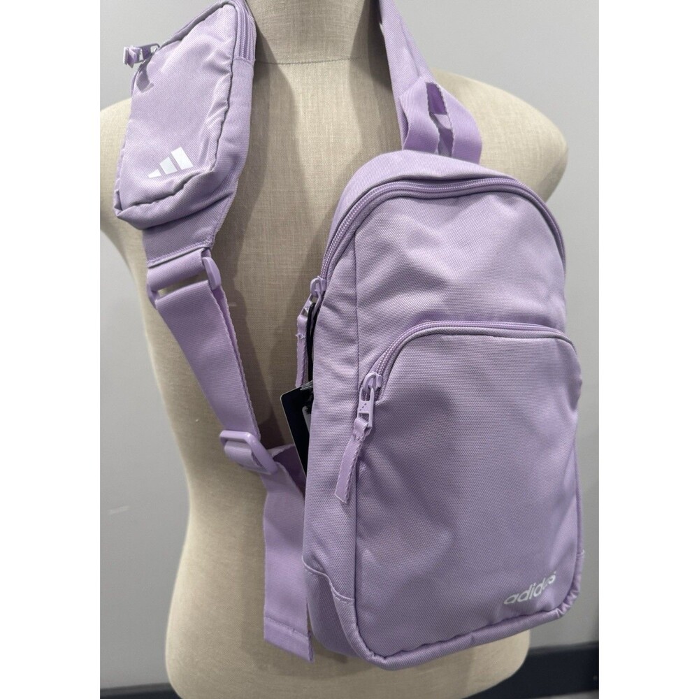 Adidas Essentials 2 Sling Crossbody Bag Adjustable Small Backpack Plum Purple
